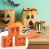 50PCS Square Halloween Candy Gift Box Kraft Paper Ghost/Pumpkin/spider Pattern Candy Packaging Box Transparent Window Cookie Box