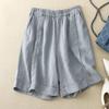 Shorts Décontractés d'Été pour Femmes Taille Haute Couleur Unie Pantalon Confortable Jambe Droite