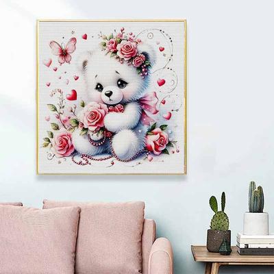 New Arrival 5D DIY Full Circle Diamond Painting "Little She Bear" Embroidery Cross Stitch Home Decor Gift