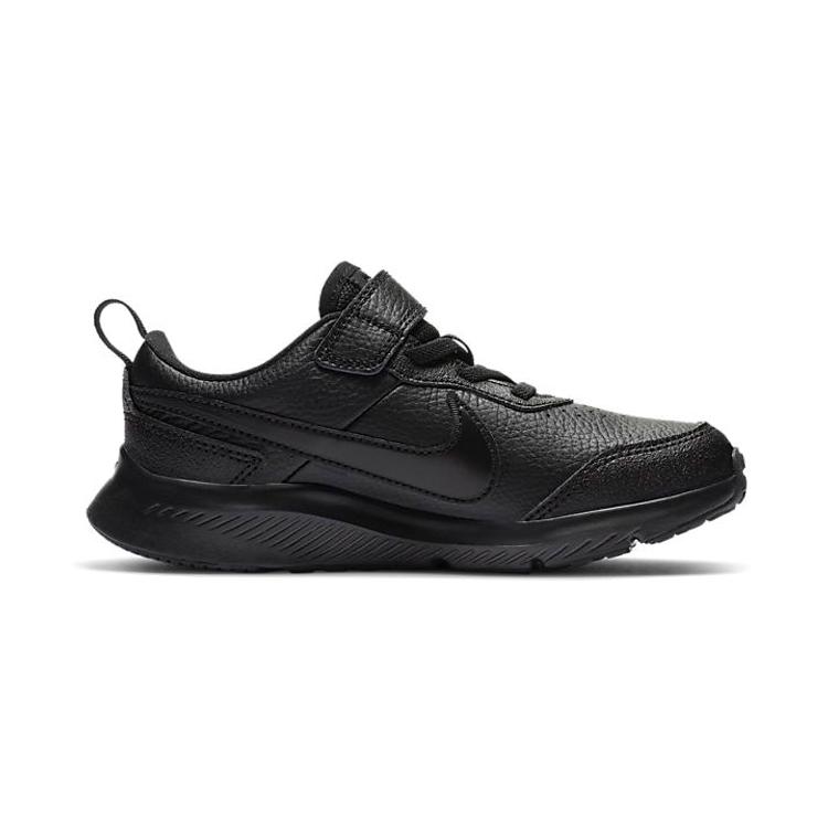Nike Varsity Leather Low Top Sports Casual Shoes Pure Black Children Aged 3 7 Years Old CN9393-001