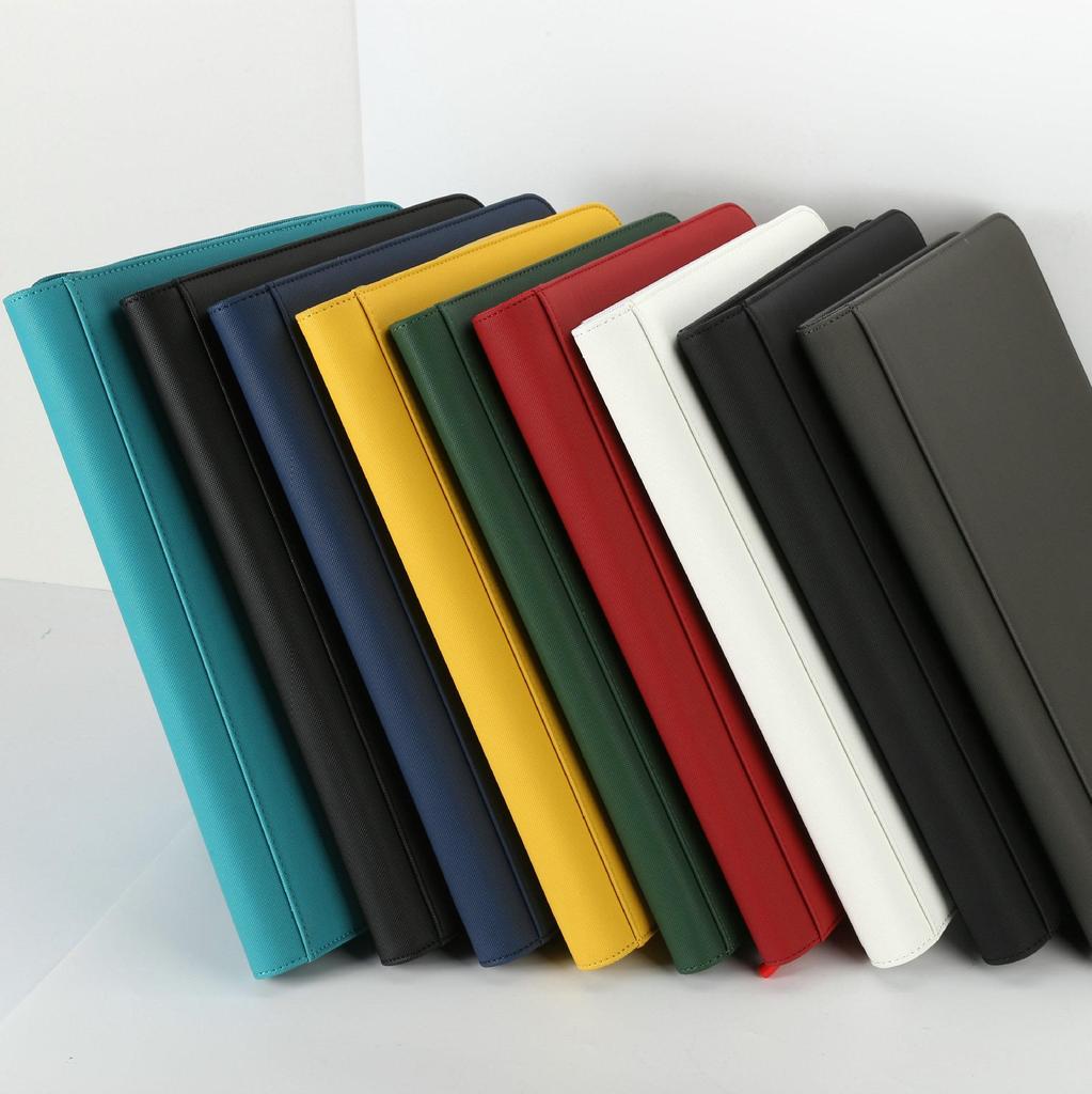PU Leather Zipper 9-Grid Anime Card Storage Album with 360 Slots for Tabletop Game Cards