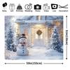 2D Weihnachten Winter Kulisse Schneemann Verschneites Haus Feiertags Fotografie Hintergrund