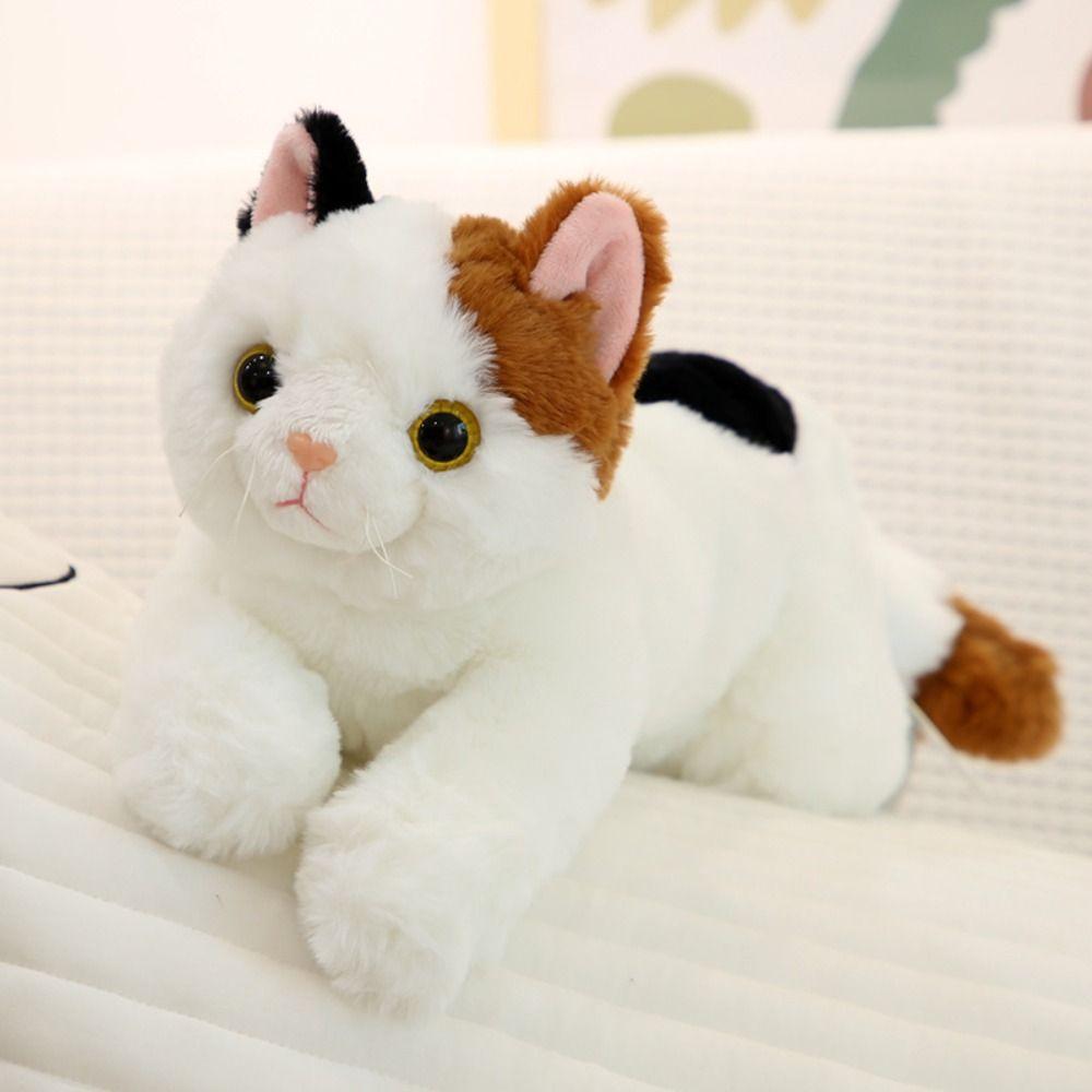 50cm Size Simulation Stuffed Cat Realistic Design Cute Lying Cat Doll Birthday Gift