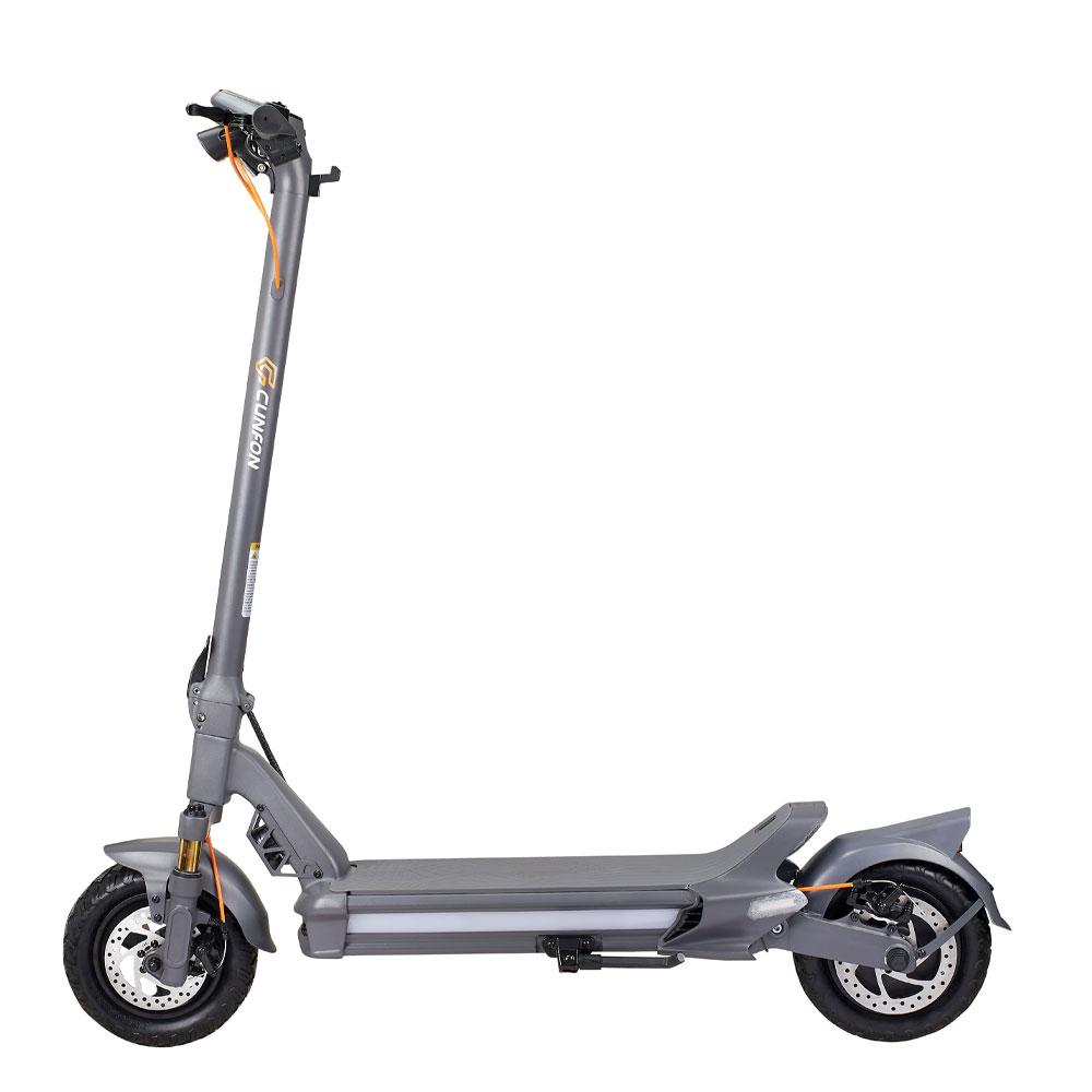 CUNFON RZ800 Elektrická kolobežka pre dospelých Motor 1200 W Batéria 48 V 18 Ah Mestská E-kolobežka 10,5-palcové koleso Skladacia E-kolobežka sivá