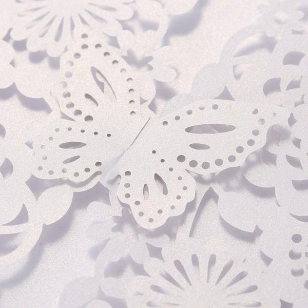 10pcs Delicate Carved Invitation Card Romantic Butterfly Paper Card Laser Cut Wedding Invitation Card