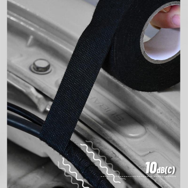 Wire Harness Automotive Cloth Tape Self-Adhesive Felt Cloth Electrical Tape Heat Resistant Harness Tape Easy to Use