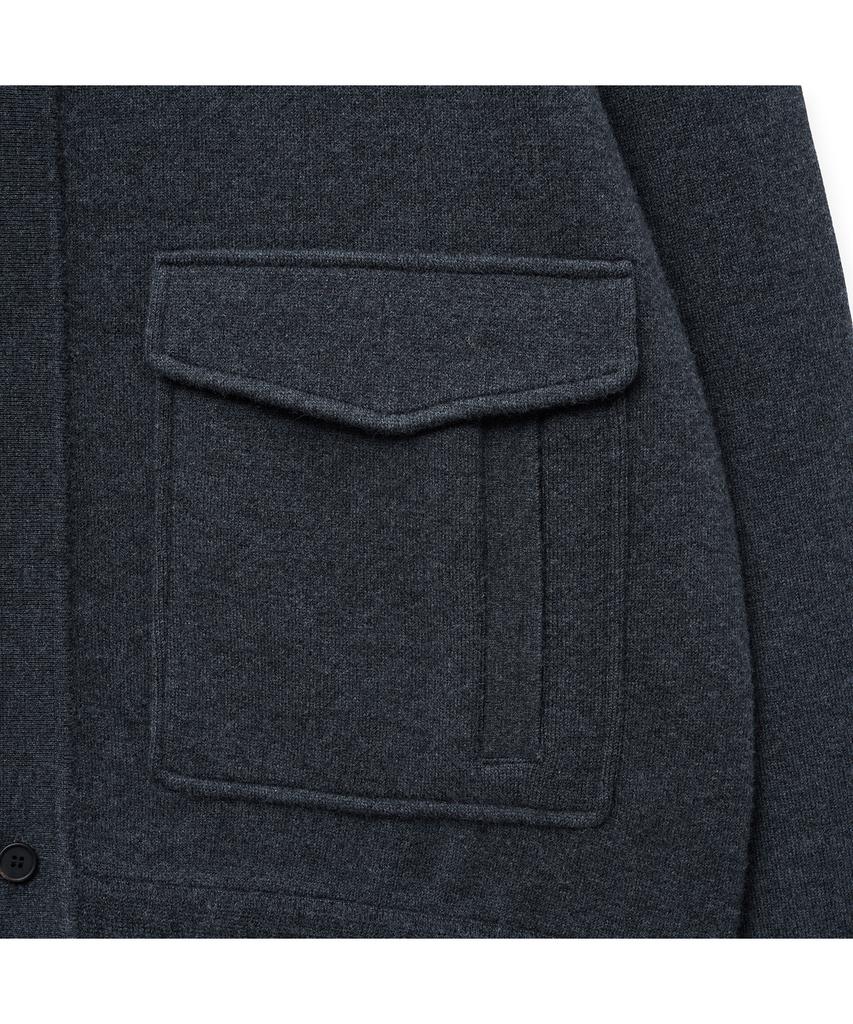 Iolo Merino Wool A-One Knit Jacket_Charcoal