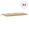 Garden Bench Cushions 2 Pcs Beige Melange 100x50x7 Cm Fabric