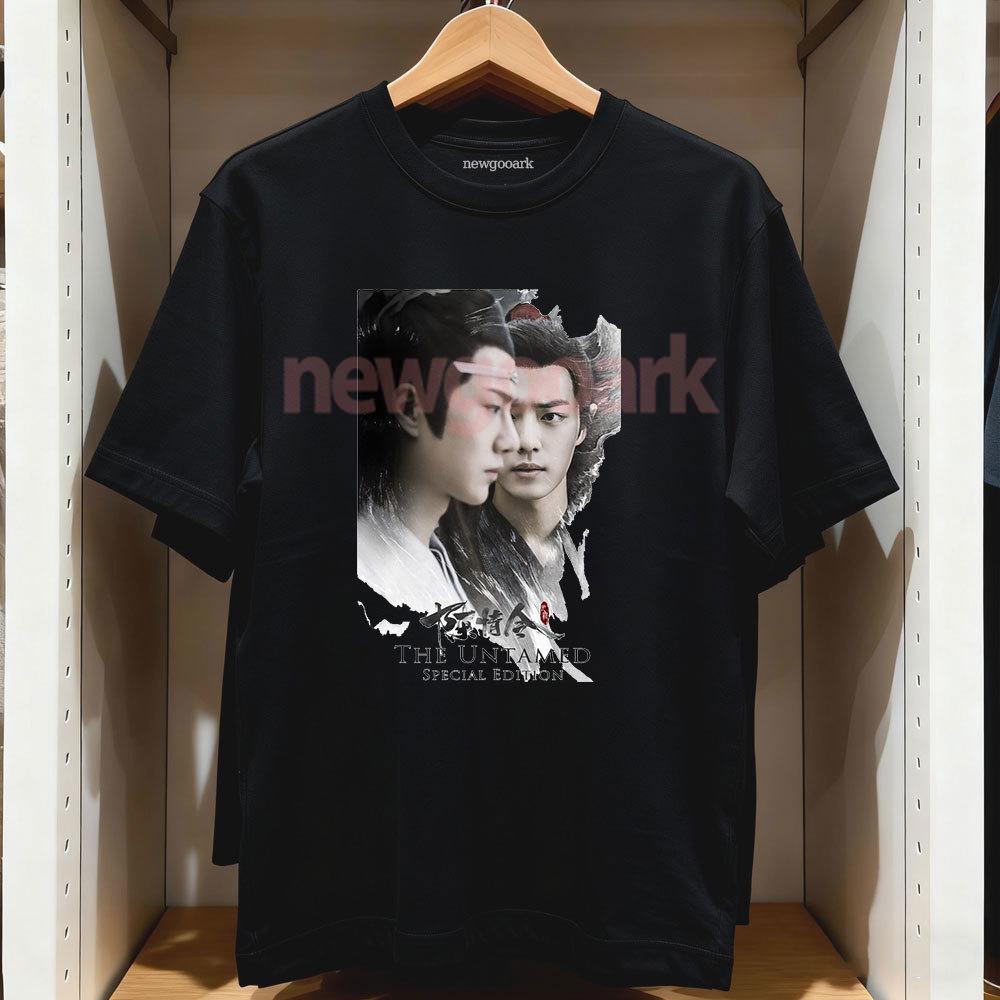 The Untamed Mo Dao Zu Shi Wei Wuxian Lan Zhan Cotton Printed T Shirt Unisex Adult Casual Streetwear Couple Tops Tee Short Sleev