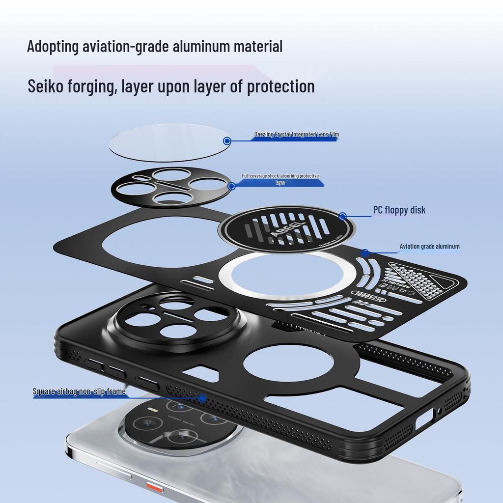 Ice Aluminum Magnetic Heat Dissipation Case for HONOR Magic 7 Pro - Drop-Proof Protective Cover