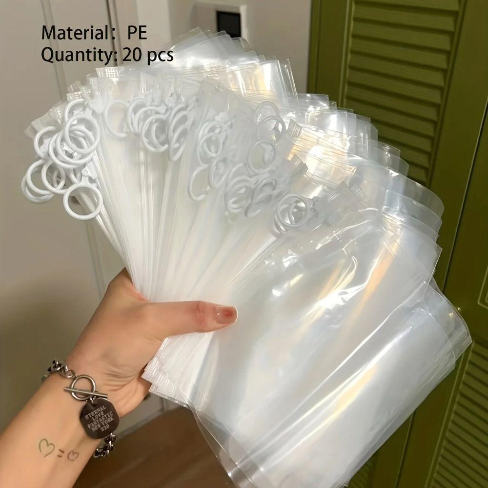 20pcs 20 Silk Sundries Sorting Bag HD Transparent Travel Sock Packaging Zipper Bag  Travel