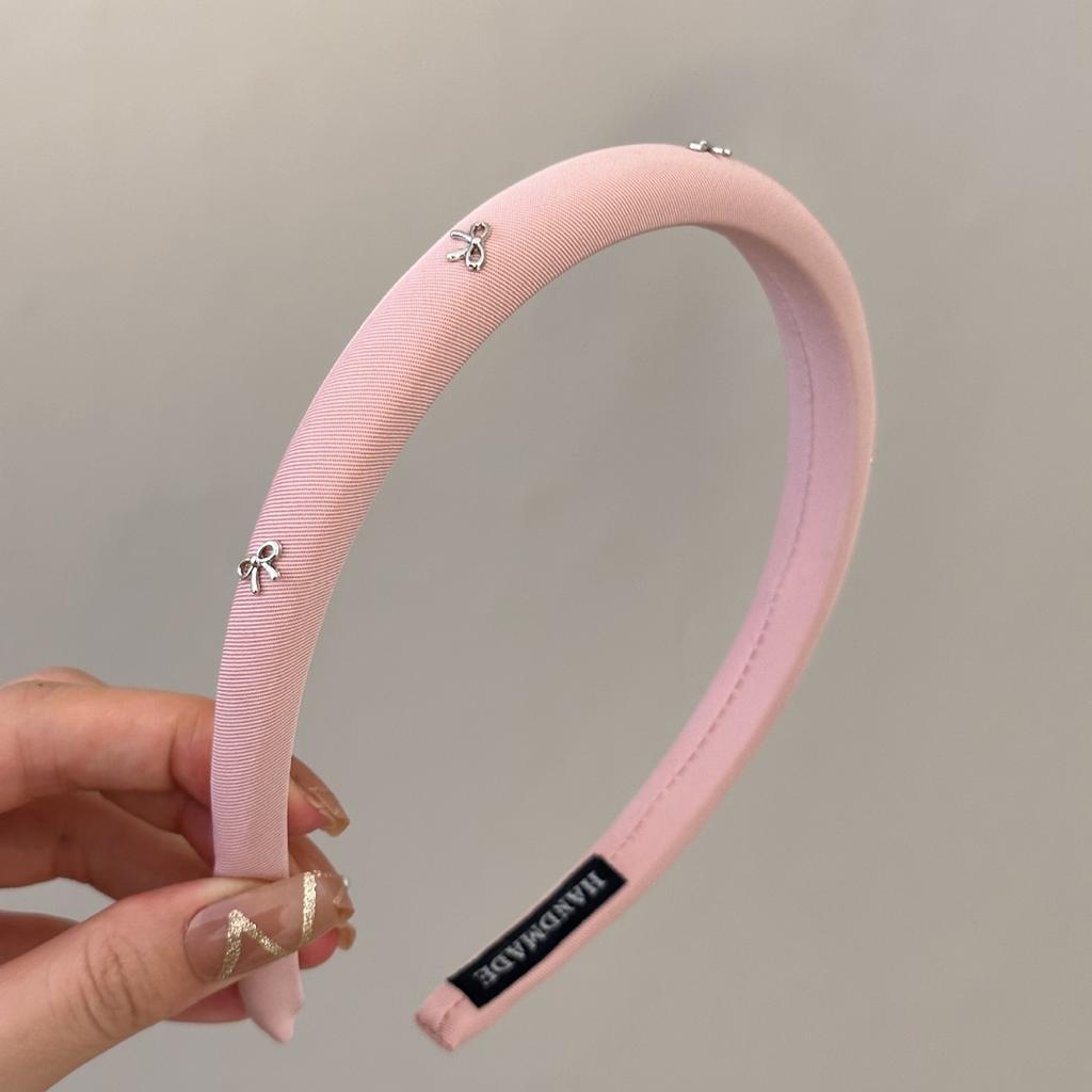 1pc/3pcs Butterfly Tie Headband Simple Solid Color Fabric Sponge Head Buckle Headband Accessory