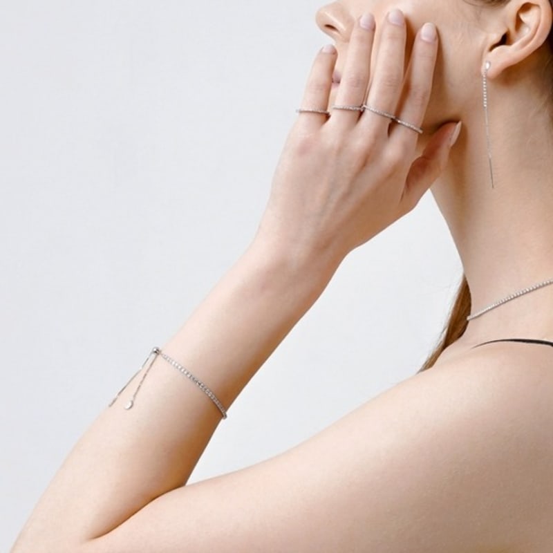 Aphrose Tennis Chain Slide Bracelet