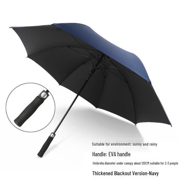 Large Automatic Dual-Use Umbrellas: Sun & Rain Protection with Long Handle and Black Glue for Sun Blocking