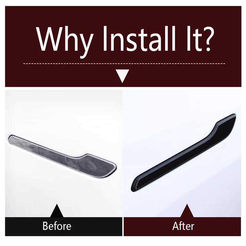 Car Outer Door Handle Decoration Cover Trim ABS Black / Stainless Steel Accessories Exterior For Tesla Model 3 Model Y  2024