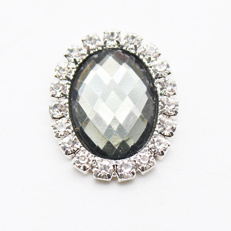 20x24mm Oval Acrylic Rhinestone Flatback Buttons for Handmade Jewelry and DIY Clothing Accessories
