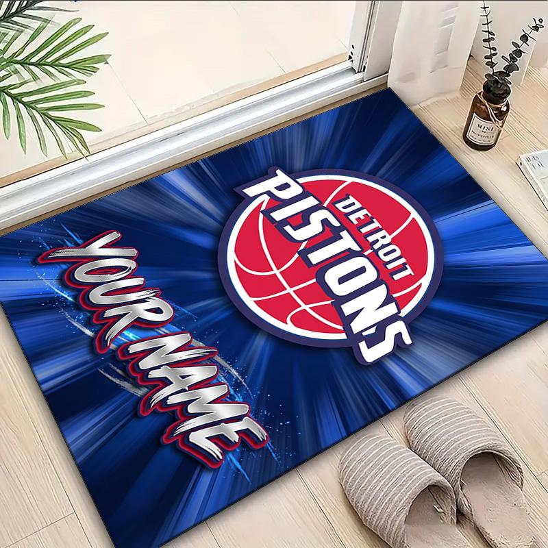 Custom Name Rug Detroit Basketball Art Area Rug Suitable for Indoor And Outdoor,Carpets for Homes, Offices,Living Rooms,Home Decor,Christmas Gift