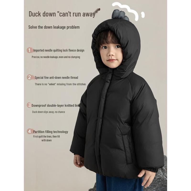 Boys' Hooded Thick Winter Puffer Down Jacket