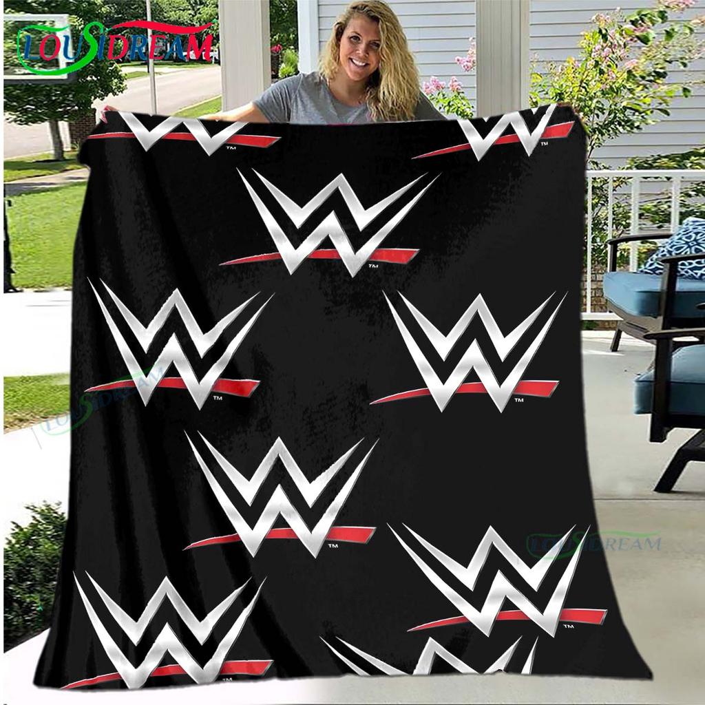Fashion Wrestling Sport W-Wwe Print Blanket Flannel Thin Blanket Portable Home Travel Office Lunch Break Blanket Bath Towel Gift