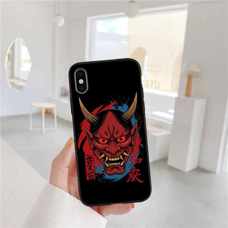 LO55 Masque de Samouraï Japonais Coque Souple pour Téléphone pour OPPO A3 Pro A72 A74 A76 A77 A77S A78 A79 A94 A95 A18 A40M A58