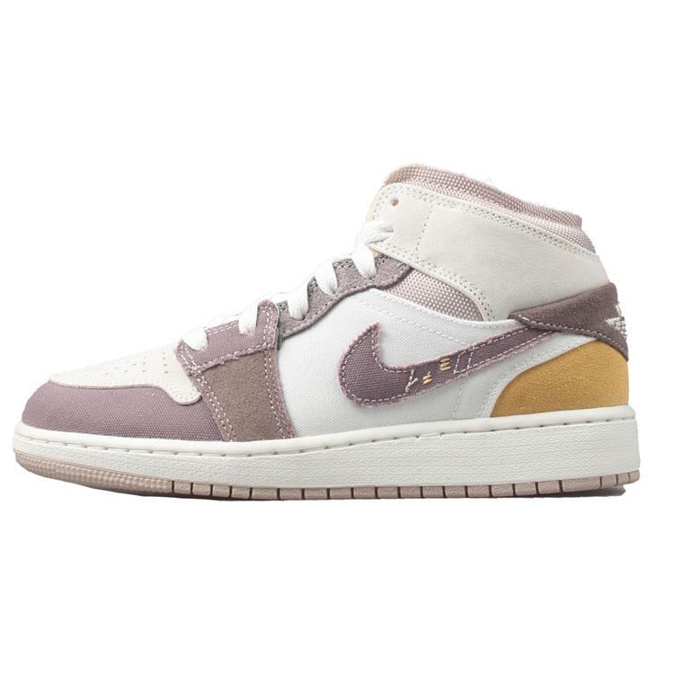 New Jordan Kids Air Jordan 1 Mid SE Craft 'Inside Out   Taupe Haze' Sneakers DZ4466-102