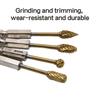 10pc golden hard alloy double stripe rotary file tungsten steel grinding head woodwork mill cutter electric grind polish tool