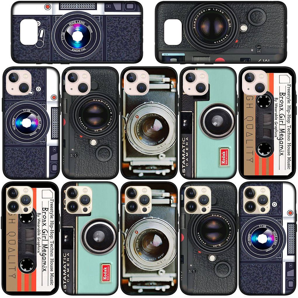Funda para Samsung Galaxy S25, S24, S23, iPhone 16, 15, Xiaomi Redmi Note 14, 13, 12, 16E, 11 Pro Max, OPPO, Moto, Huawei, fondo de pantalla, cámara retro, cubierta vintage
