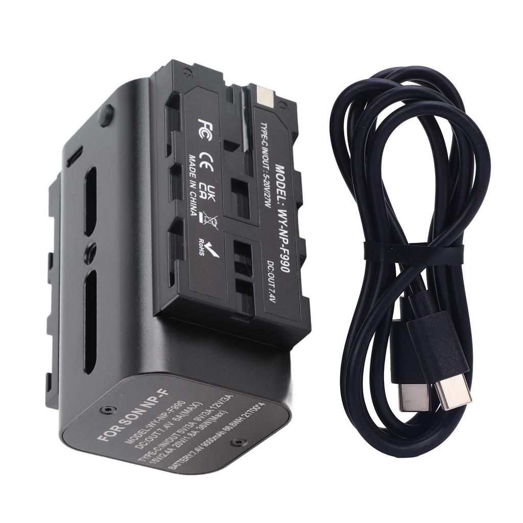 Dummy Battery Power Adapter for NP F970 F550 F770 Double Sided Camera Battery Power Supply Mount for Display and