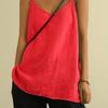 Women's Cotton Linen Camisole Spaghetti Strap Loose Fit Sleeveless Summer Tank Top