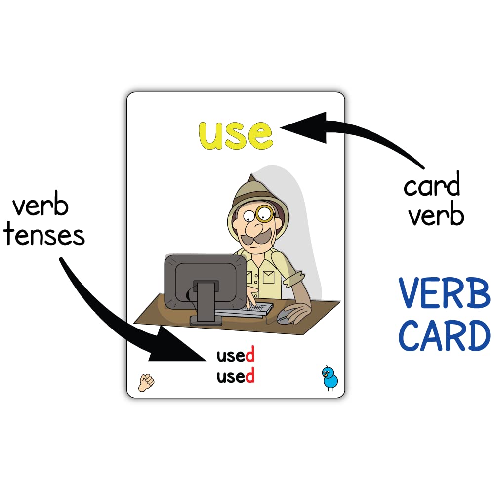 VERBS Hard Level Catch The Chicken English Card Game English Verb Flash Card Game Action English Card Game