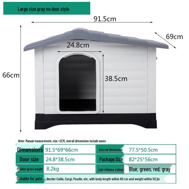 All-Season Waterproof Outdoor Dog House for Small To Large Dogs