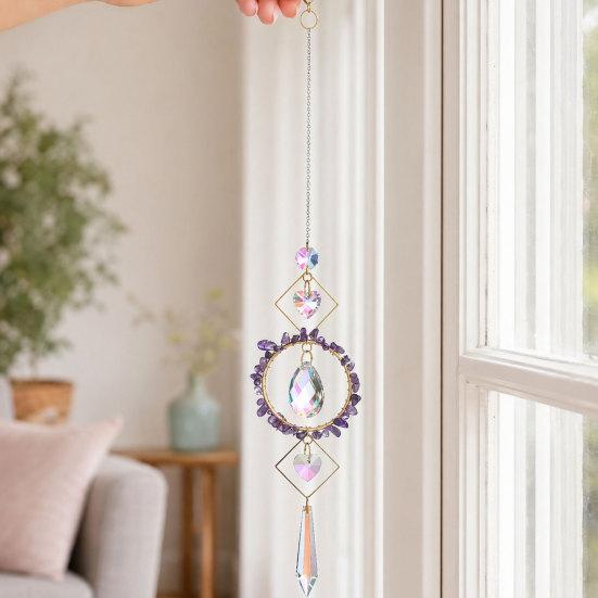 Crystal Sun Catchers for Windows, Colorful Healing Light Crystal Suncatcher, Wind Chimes Pendant, Indoor Outdoor Patio Garden Decor Gifts