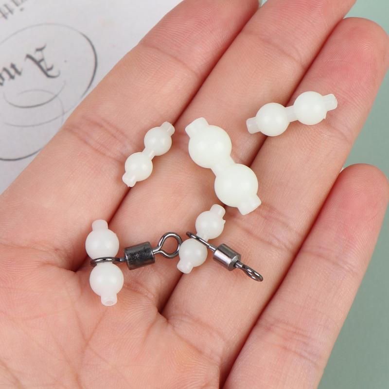 50Pcs Luminous Gourd Bead Fishing Swivel Connector Anti Tangle Tackle Accessories For Saltwater Freshwater Angling Supplies