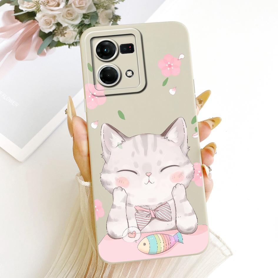 Case For OPPO Reno 7 8 4G Cover CPH2457 CPH2363 Lovely Cartoon Soft Silicone Matte Bumper For OPPO F21 Pro Cases F21s Pro Fundas