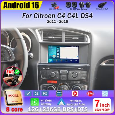 HGRF8 7'' Android For C4 C4L DS4 2011 2012 - 2016 Multimedia Android Car Radio Lounge Player Screen Head Unit Carplay 4G