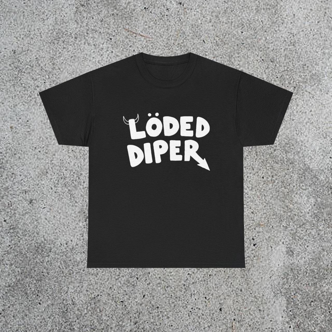 Loded Diper Хлопковая футболка с графическим принтом, плотный хлопок L