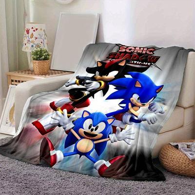 1pc Sonic & Shadow Epic Adventure Poster Blanket, Soft Throw Blanket for Room Decor, Perfect Gift for and and Fans .D081