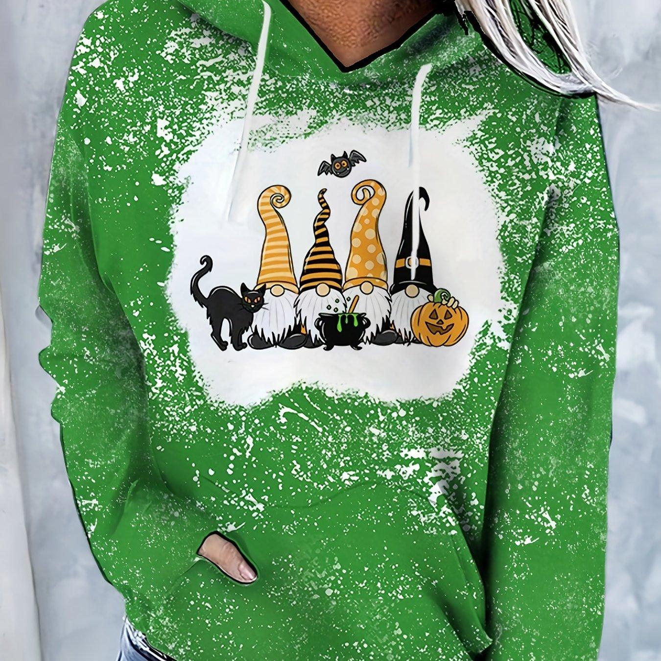 

Pumpkin Halloween Bat Cat Graphic Casual Sports Hoodie Drawstring Long Sleeve Hooded Sweatshirts Women s Sporty Sweatshirts