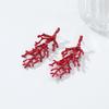 Womens Layered Coral Earrings In Red Zinc Alloy Geometric Design 2025 Fashion Statement Jewelry