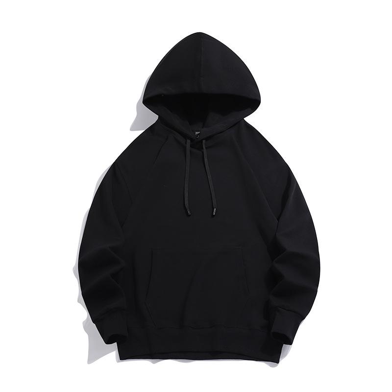 Unisex jednobarevná mikina s kapucí - Jednoduchá, univerzální, volný střih pro jaro a podzim