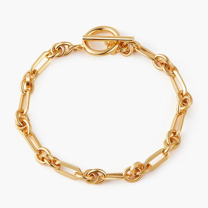 Copper Plated 18k Gold Twist Chain Bracelet Fashion Minimalist Jewelry