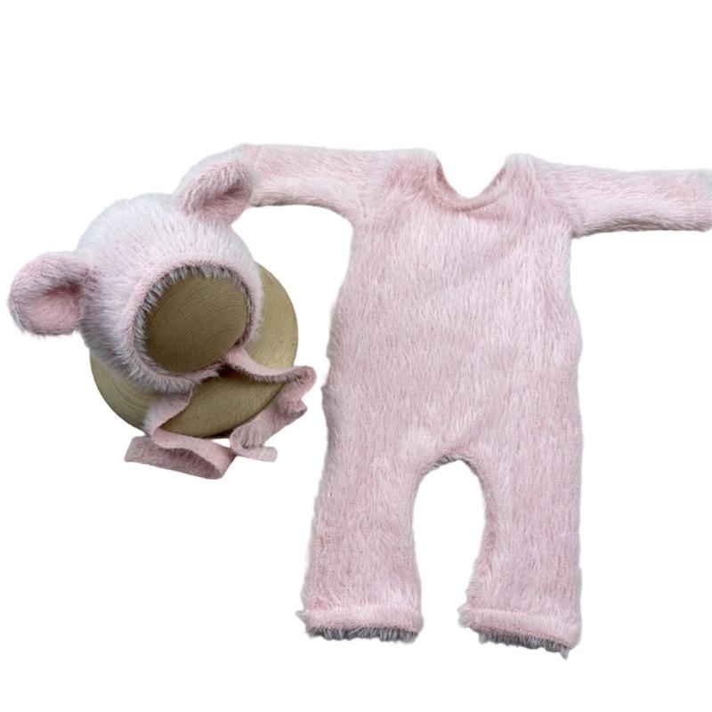 Baby Photography Props Bear Shape Outfit and Hat Set Boy Girl Outfit Photo Shoot Clothes Baby Costume Clothing
