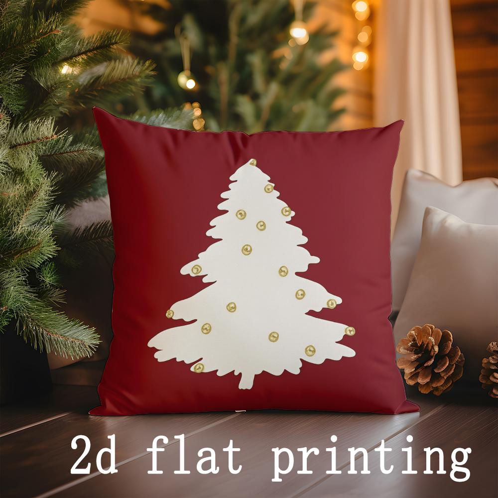

Home Decor Christmas-themed Pillow Covers Design Suitable For Sofa Bedroom Car Pillow Cover Cushion Rectangular Back Cushion 16x16Inch