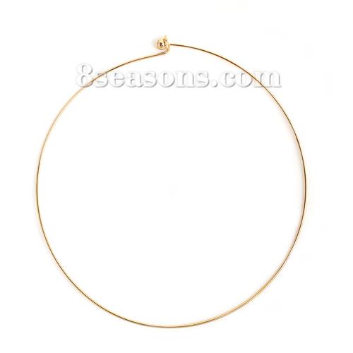 1 ΤΕΜ. 304 Ανοξείδωτο Ατσάλι Κολιέ Choker Στρογγυλό Με Αφαιρούμενο Τέλος Κάλυμμα Μπάλας Χειροποίητο DIY Κοσμήματα 45cm μήκος