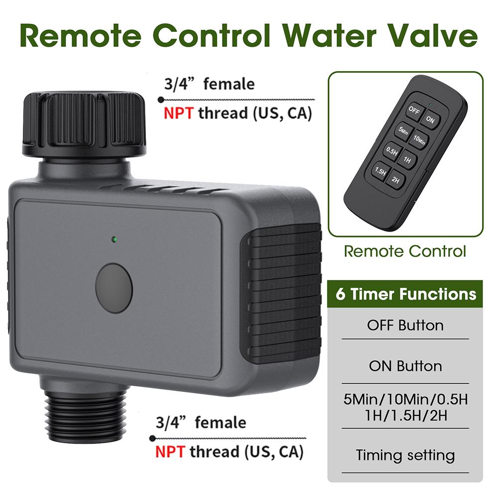 

1 Zone Remote Control Irrigation Water Timer Intelligent Irrigation Controller IP55 Timed Sprinkler for Lawn Garden Watering