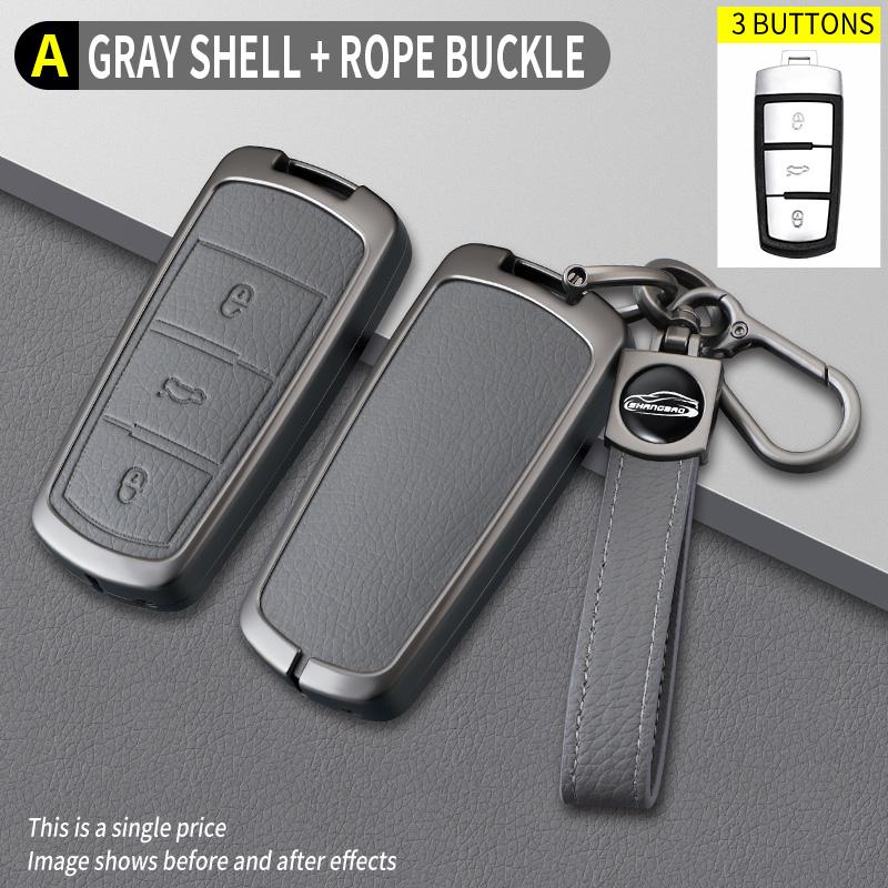 Zinc Alloy Leather Car Key Case For Volkswagen Cc Passat B6 B7 Passat 3C Cc Maogotan R36 B5 B7L Key Holder Car Key Case