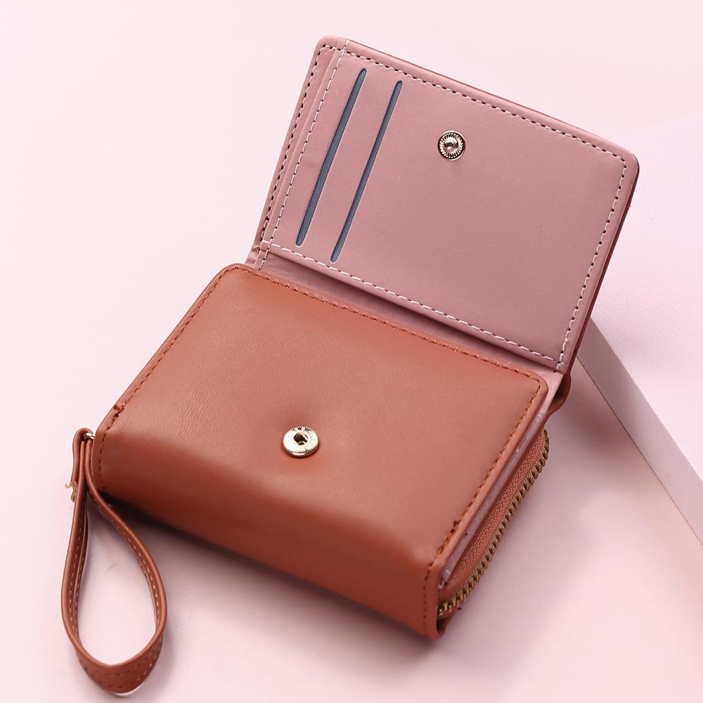 PU Leather Triple Fold Wallet Waterproof Women's Short Wallet Versatile Simplified Purse Shopping