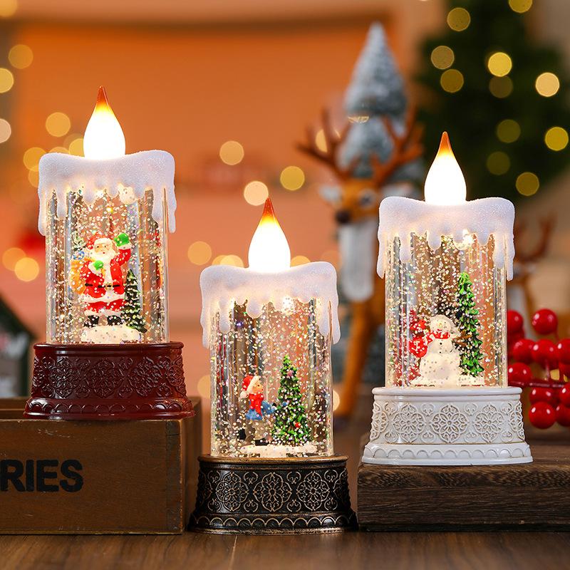 Christmas luminous candle light creative small wind light night light ornament Christmas children's gift window decoration