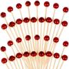 Bamboomn 3.9" Decorative Sports Ball End Bamboo Cocktail Fruit Sand