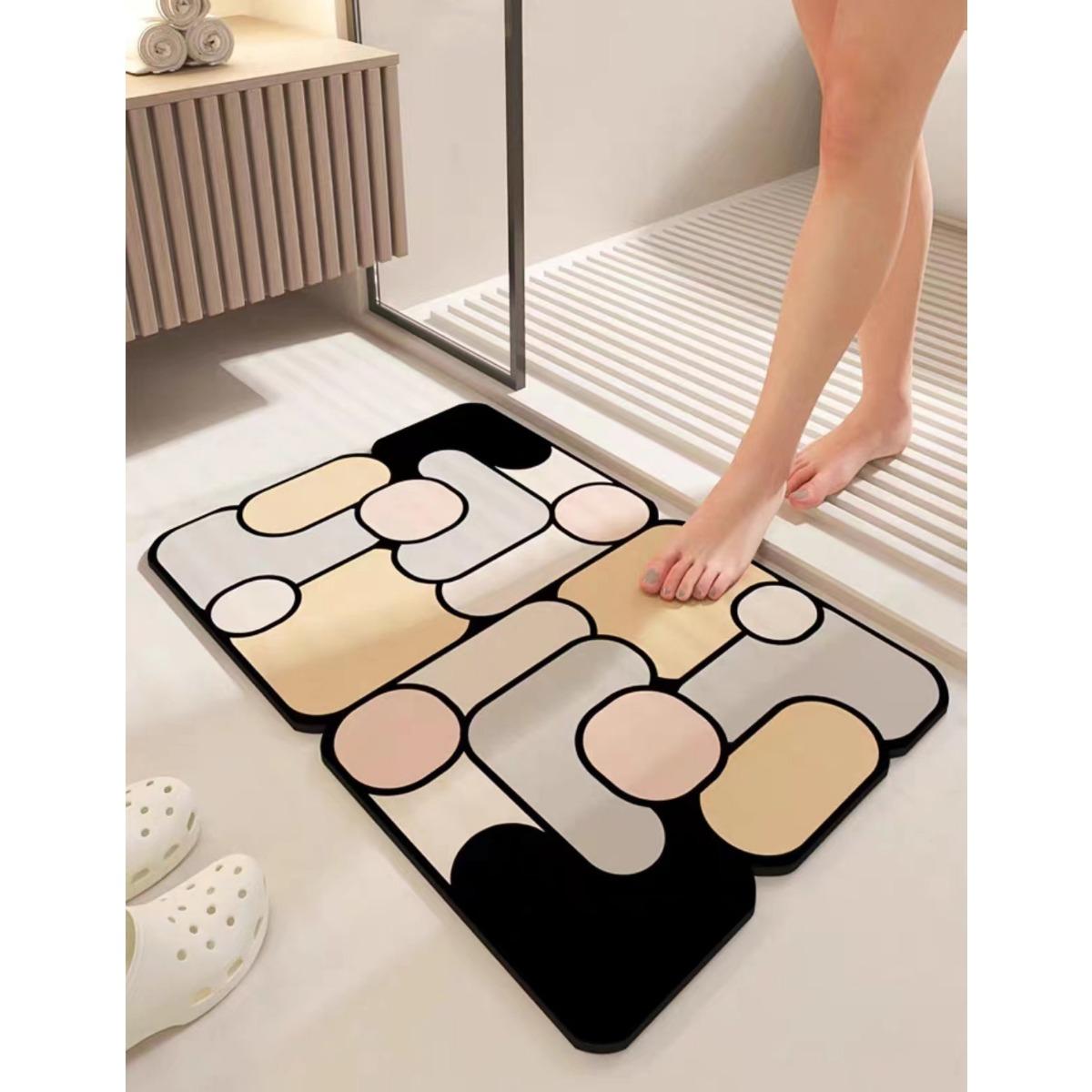 

Коврик для ванной комнаты с диатомовой грязью, нескользящий коврик, впитывающий коврик для ног в туалете, противоскользящий коврик для двери в душевую кабину 60 * 90cm